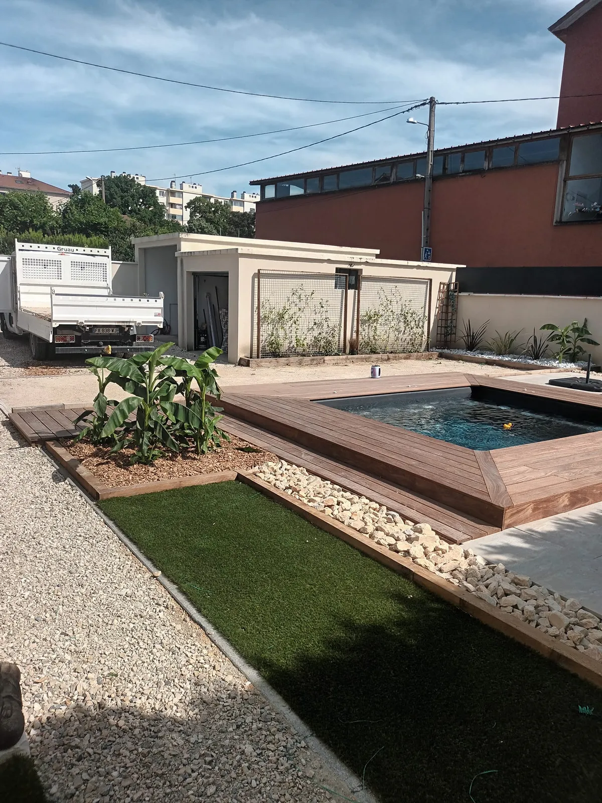 Chantier d’aménagement paysager G&T Paysage